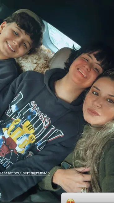 Família durante deslocamento